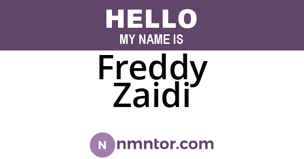 Freddy Zaidi