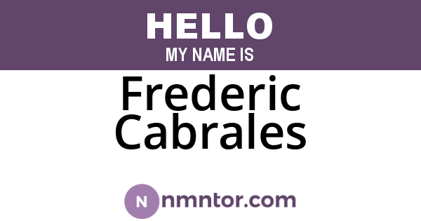 Frederic Cabrales