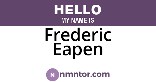 Frederic Eapen