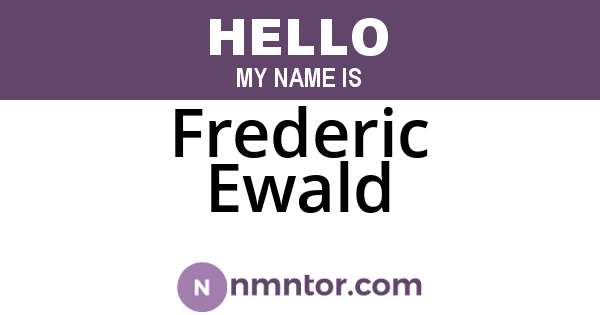 Frederic Ewald