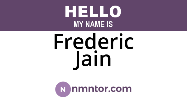 Frederic Jain