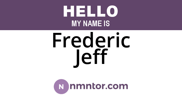 Frederic Jeff