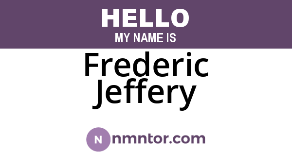 Frederic Jeffery