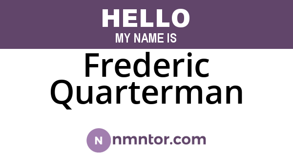 Frederic Quarterman