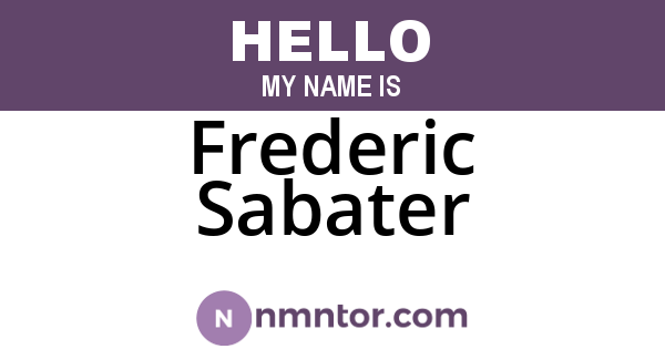Frederic Sabater