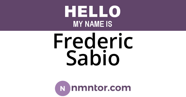 Frederic Sabio