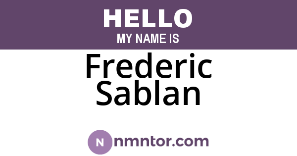 Frederic Sablan