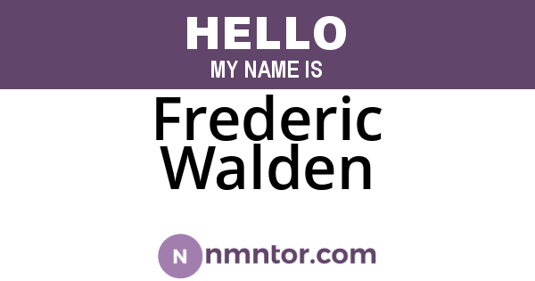 Frederic Walden