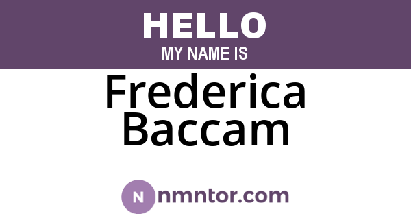 Frederica Baccam