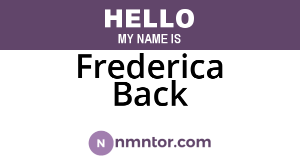 Frederica Back