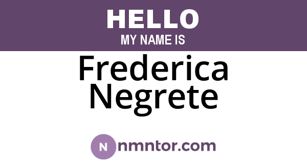 Frederica Negrete