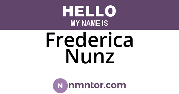 Frederica Nunz