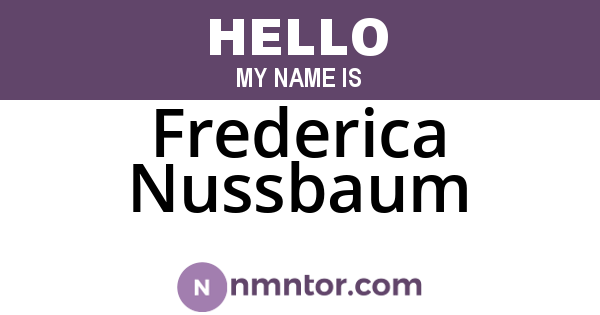 Frederica Nussbaum