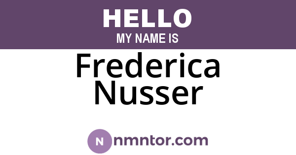 Frederica Nusser