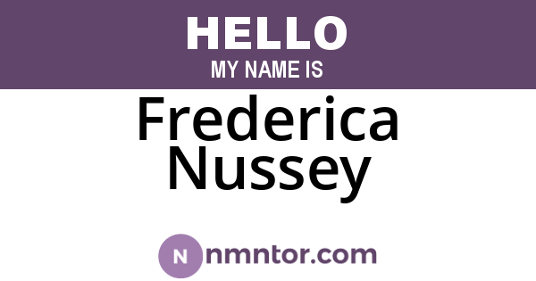 Frederica Nussey
