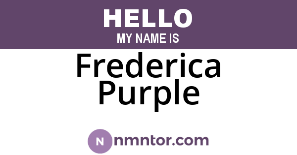 Frederica Purple