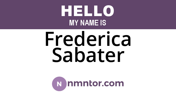 Frederica Sabater