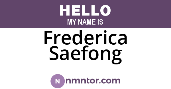 Frederica Saefong