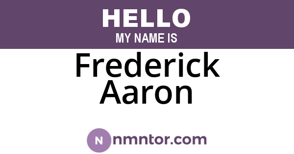 Frederick Aaron