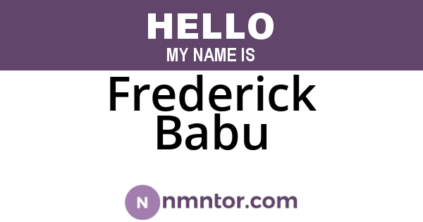 Frederick Babu
