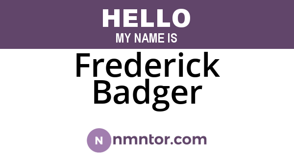 Frederick Badger