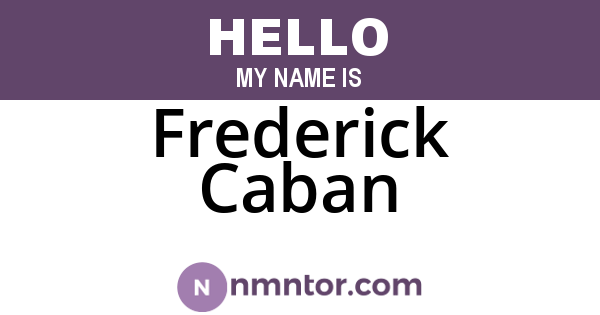 Frederick Caban