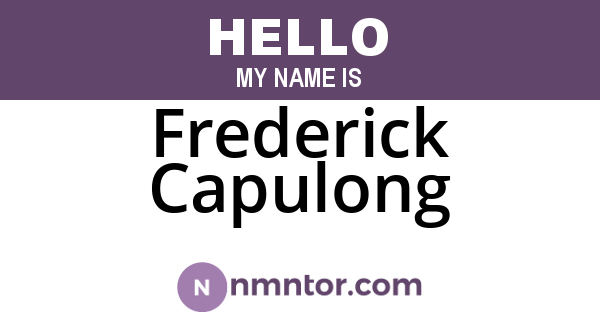 Frederick Capulong