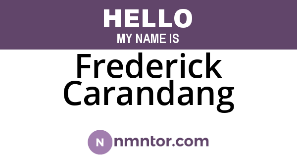 Frederick Carandang
