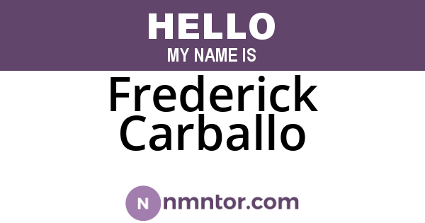 Frederick Carballo