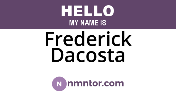 Frederick Dacosta