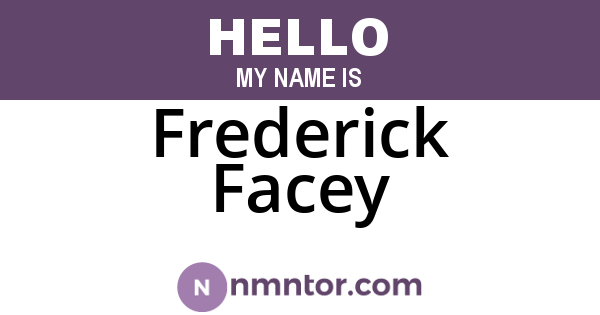 Frederick Facey