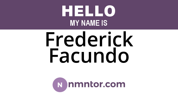 Frederick Facundo