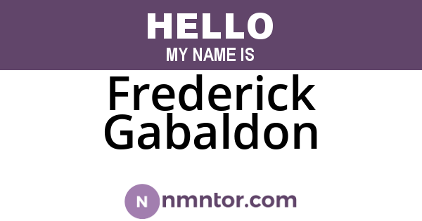 Frederick Gabaldon