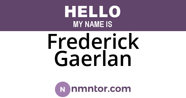 Frederick Gaerlan