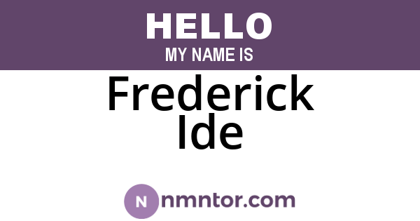 Frederick Ide