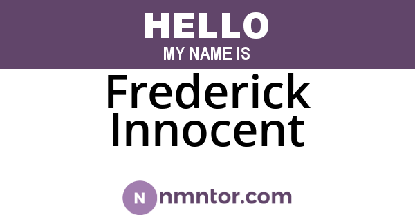 Frederick Innocent