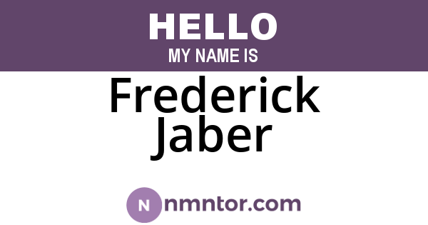 Frederick Jaber