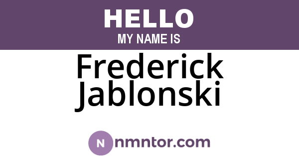 Frederick Jablonski