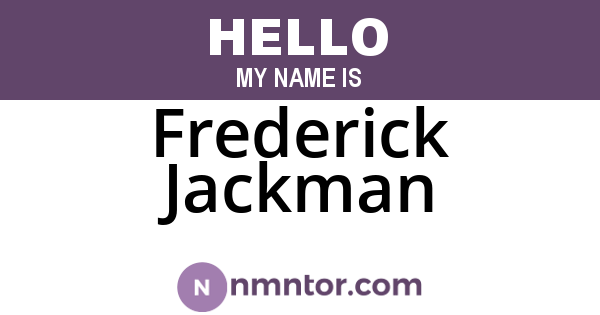 Frederick Jackman