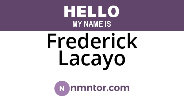 Frederick Lacayo