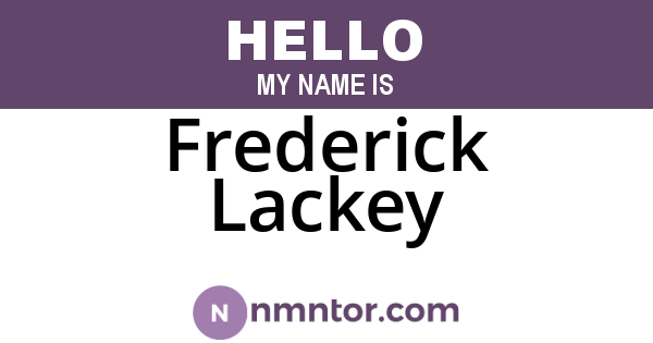 Frederick Lackey