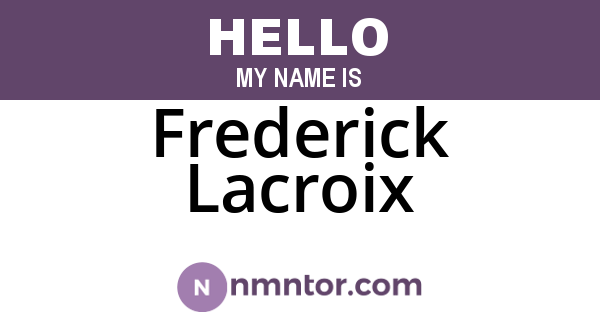 Frederick Lacroix