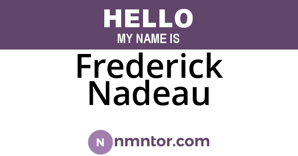 Frederick Nadeau