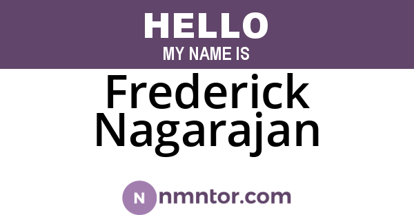 Frederick Nagarajan