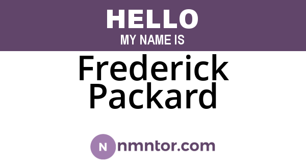 Frederick Packard
