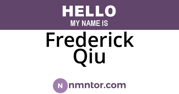 Frederick Qiu
