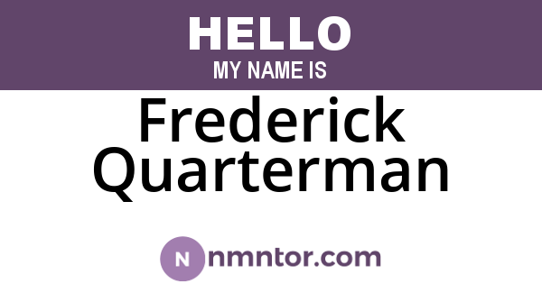 Frederick Quarterman