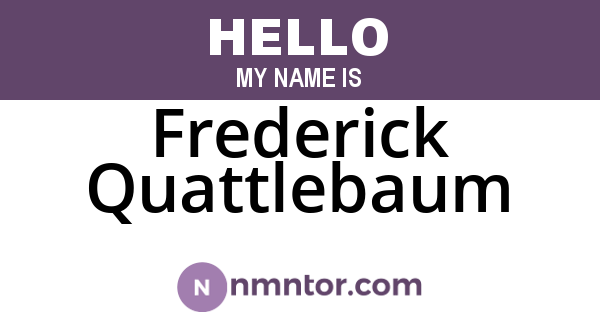Frederick Quattlebaum