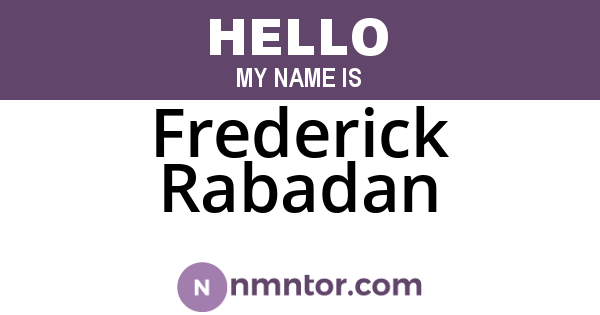 Frederick Rabadan