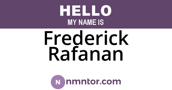 Frederick Rafanan